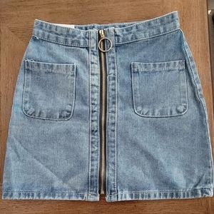 Skirt High Waist Zipper Pocket Skirts Student Short Denim Plus Size Skirt Sense